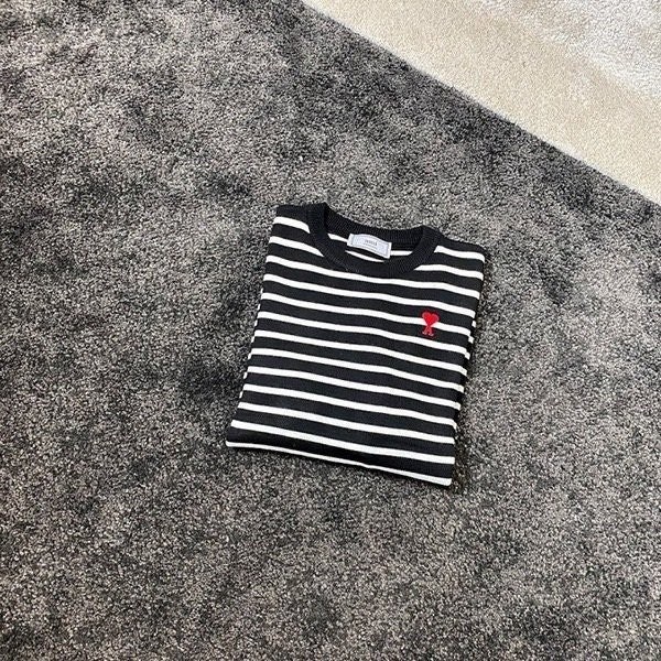 💕 아* 꾀흐 드 스트라이프 크루넥 스웨터