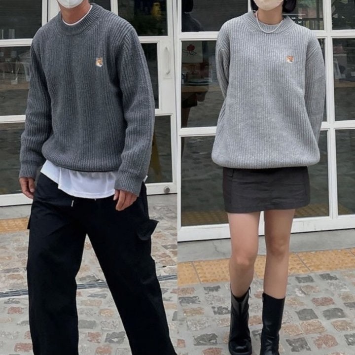 💕 메* 키츠네 램스울 하찌 라운드니트(공용)