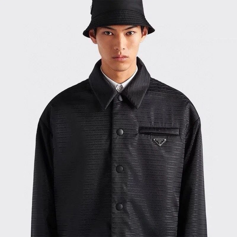 💕 프** 리나일론 플레이트 패딩 셔츠 자켓 - 수입