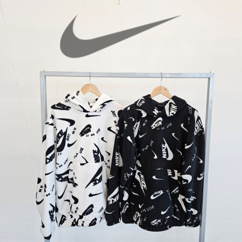 💕 나** 멀티 로고 후리스 기모 후드