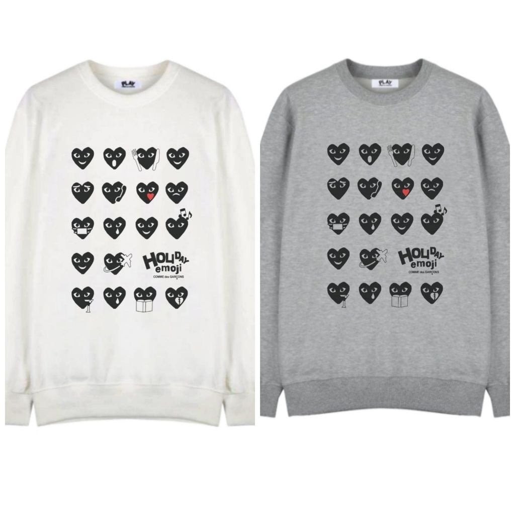 💕 꼼* Houday emoji 블랙하트 맨투맨