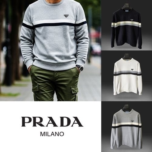 💕 프** 엠보배색 라운드 니트