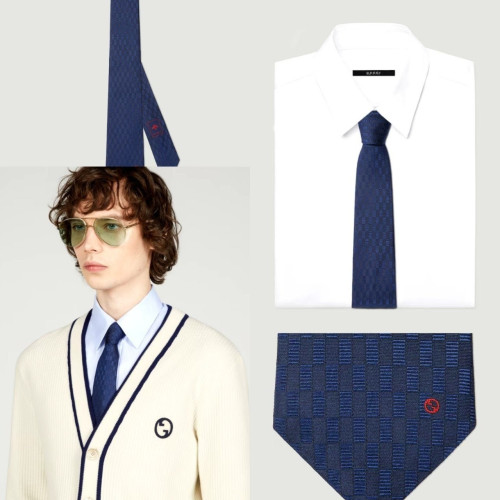 💕 구* 기하학적 실크 자카드 넥타이