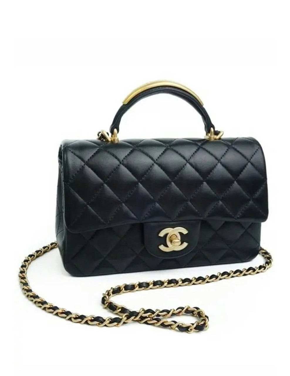 💕 샤* 클래식 뉴미니 탑핸들 빈티지골드 미니백 크로스백 블랙 금장 AS2431