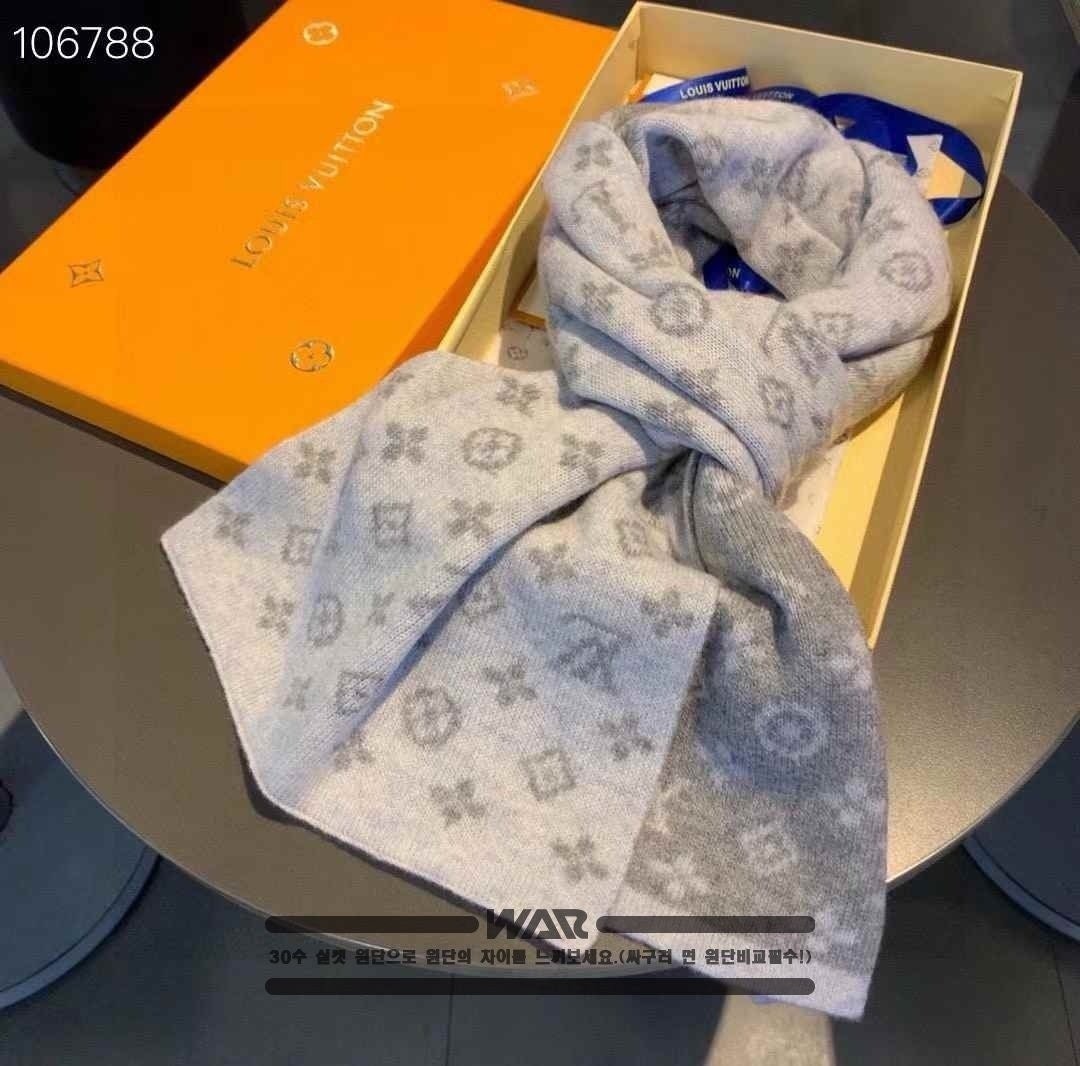 💕 루* 모노그램 하프패턴 그레이 머플러