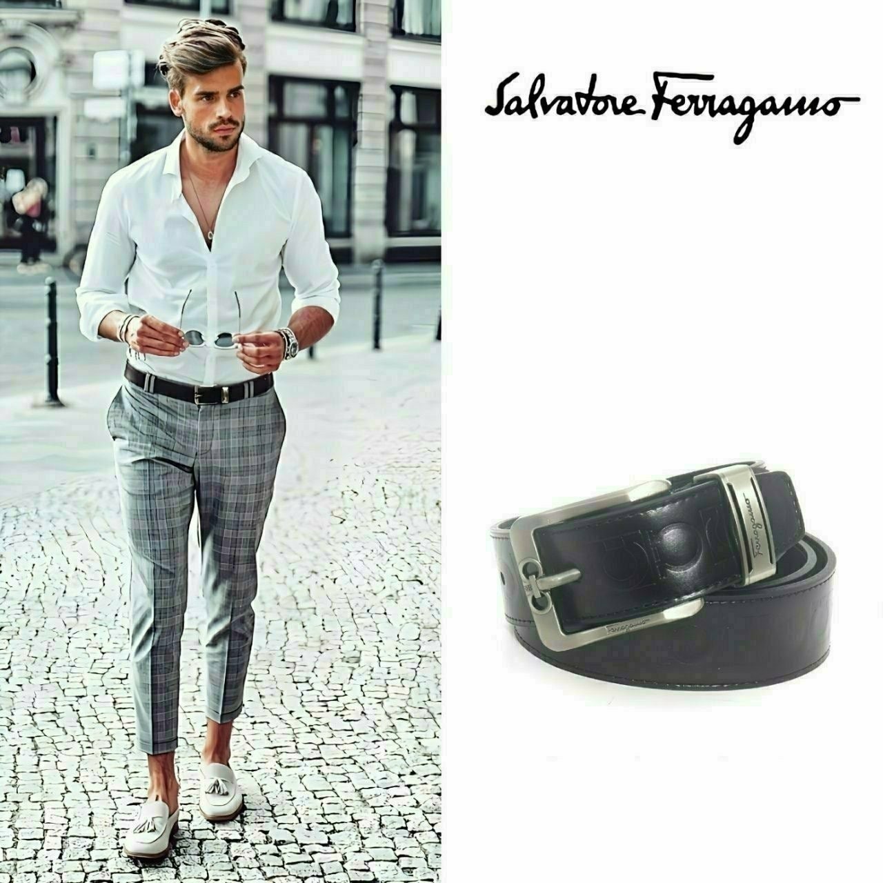 💕 페*** 로고장식 스틸핀 벨트