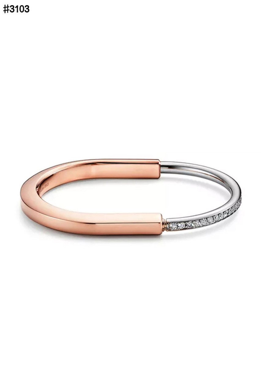 🍀 [TIFFANY & CO] 티파니앤코 티파니 락 뱅글 브레이슬릿 하프 파베 다이아몬드 세팅 🍀