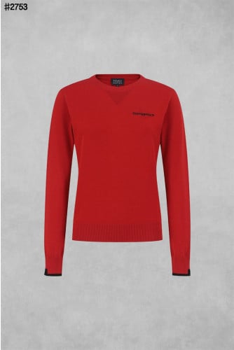 🍀 [PEARLY GATES] 파리게이츠 배색 하트 자카드 롱 슬리브 니트 풀오버 🍀