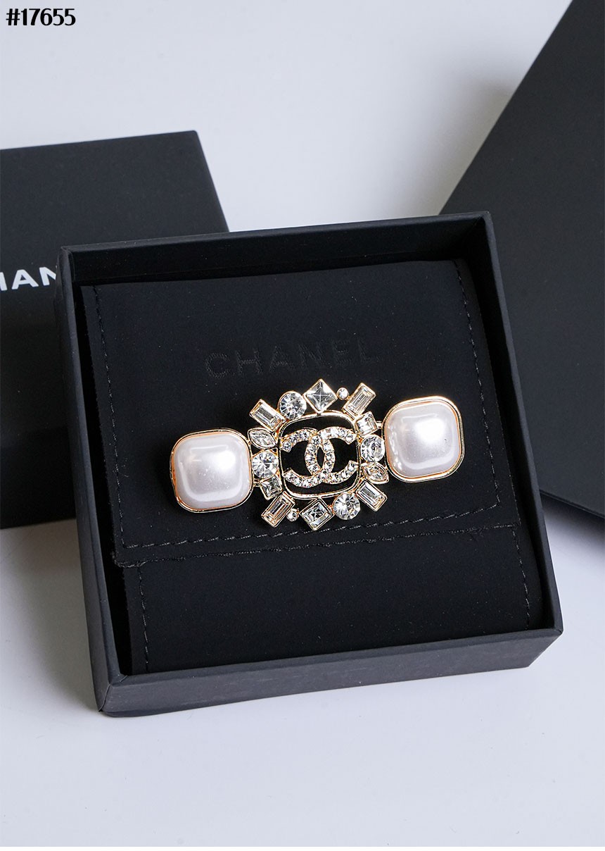 🔆 [CHANEL] 샤넬 CC 펄 크리스탈 골드 브로치 🔆