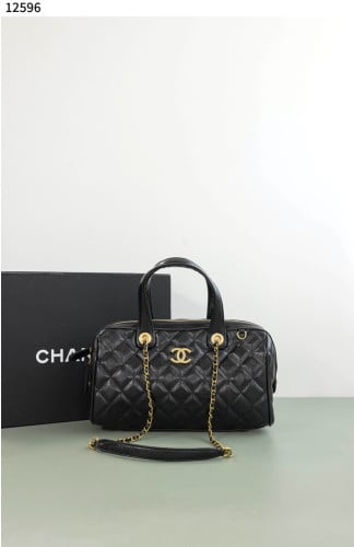 #샤넬 [Chanel] 라지 볼링백 크럼플드 카프스킨 & 골드 메탈 블랙 신상입고💢 #가방 #12596