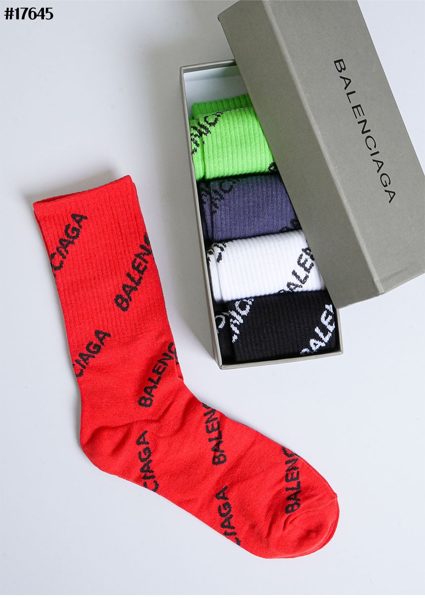 🔆 [BALENCIAGA] 발렌시아가 로고 플레이 코튼 앵클 삭스 5PCS 셋 🔆