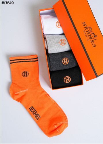 🔆 [HERMES] 에르메스 H 자수 로고 코튼 앵클 삭스 5PCS 셋 🔆