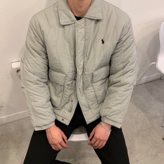 PL 재그 퀄팅 카라 패딩 자켓