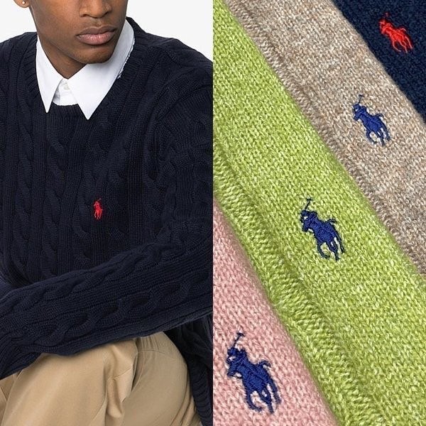 PL 랄프로렌 빅 케이블 라운드 니트