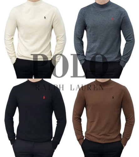 PL 포니 자수 캐시미어 울 하프 터틀넥