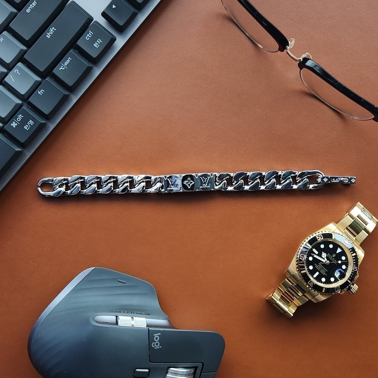 [480번] #루이비통  모노그램 체인 팔찌