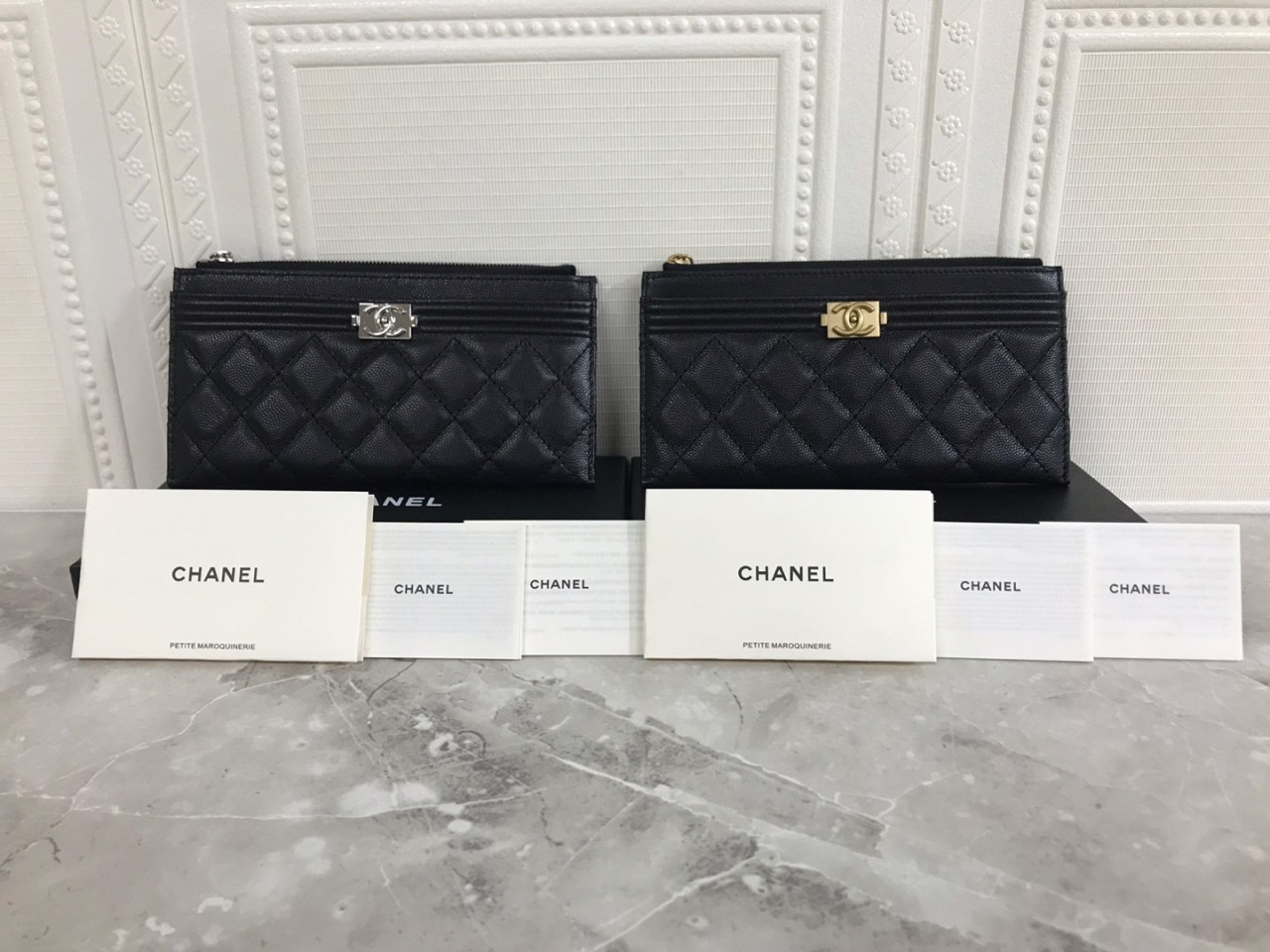 #AE #샤넬 보이 파우치지갑