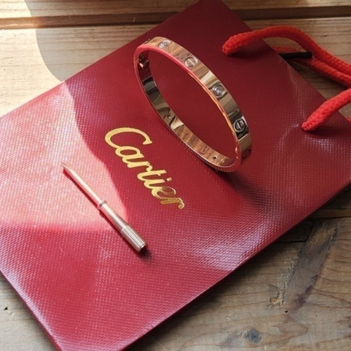 [218번] #까르띠에  러브팔찌 큐빅 로즈골드