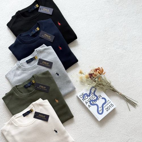 #E #폴로 코튼 크루넥 니트