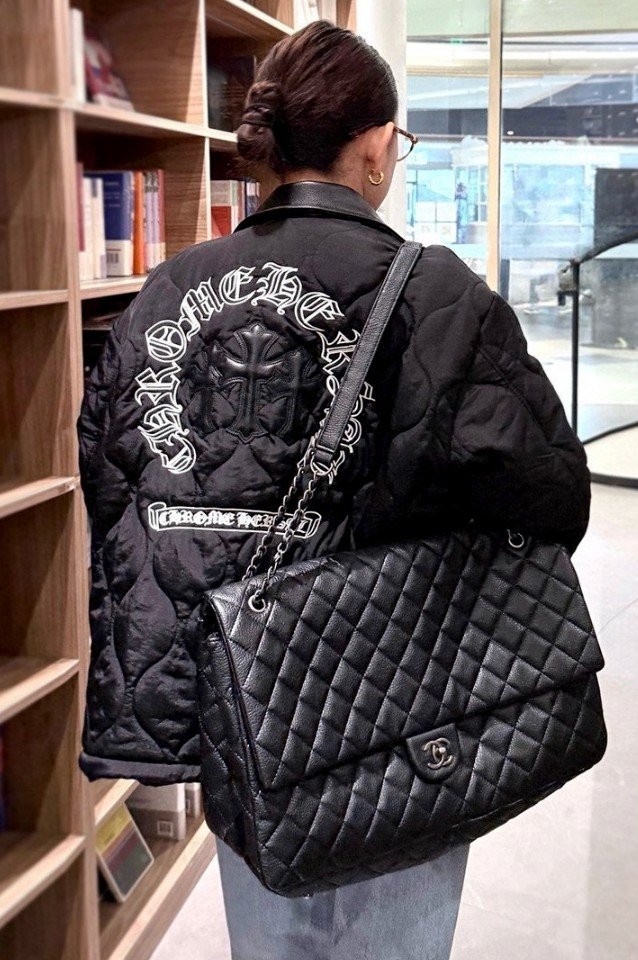 #크롬하츠 트리플 레더 크로스 퀼팅 누빔 자켓