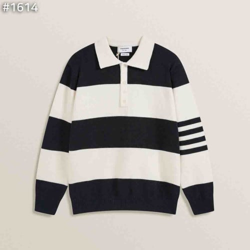 #톰브라운 럭비 스트라이프 폴로 니트