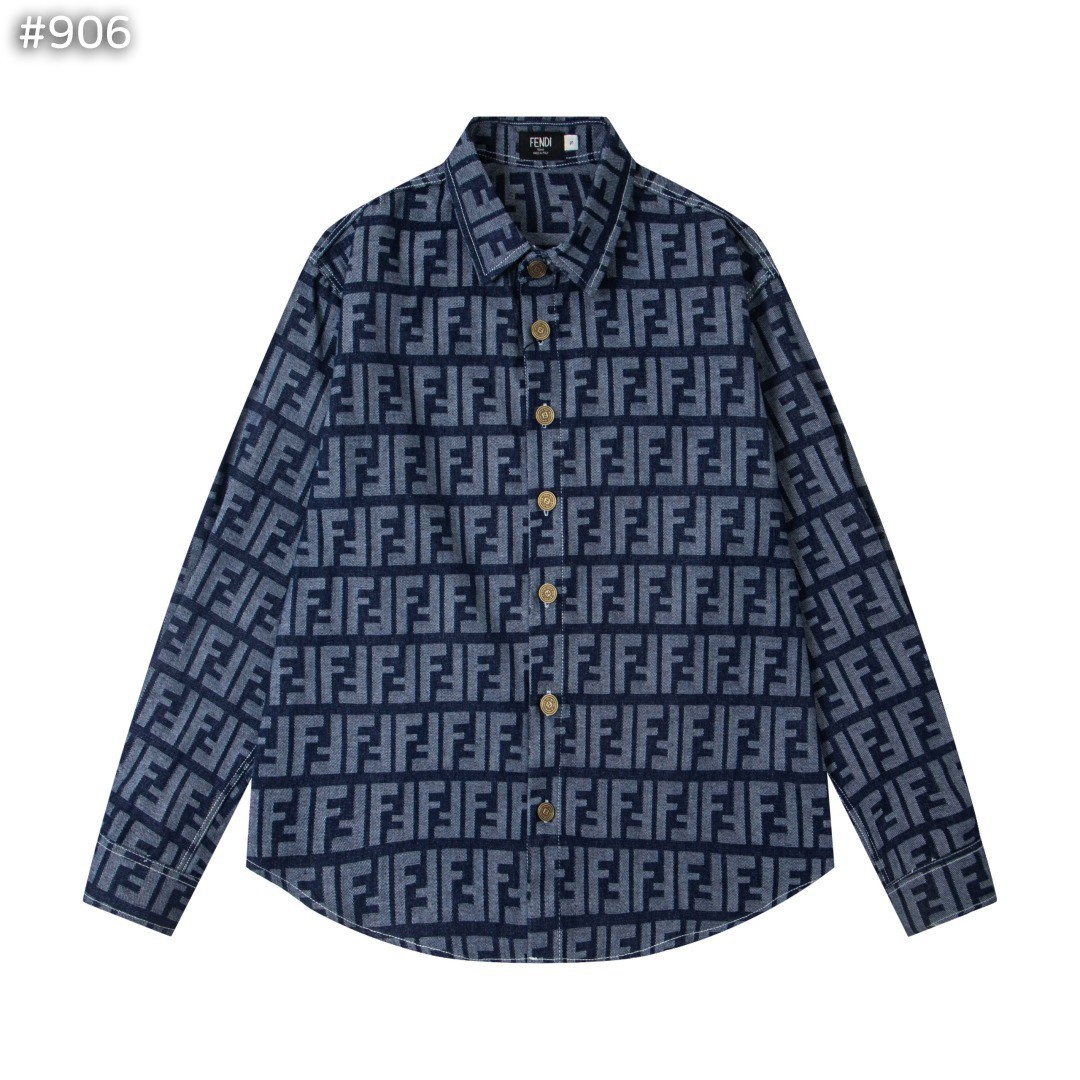 #펜디 블루 FF 자카드 셔츠
