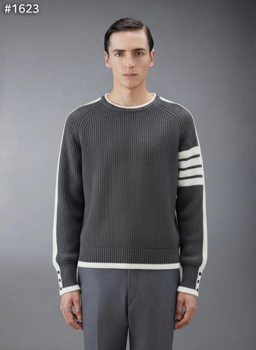 #톰브라운 4바 스트라이프 크루넥 니트 스웨터
