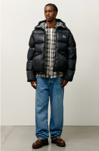 #스투시 마이크로 립스탑 다운 파카 팬텀블랙