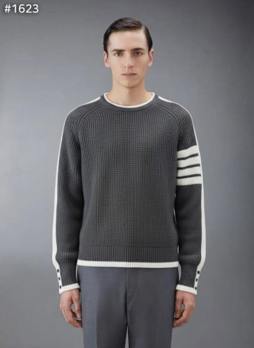 #톰브라운 4바 스트라이프 크루넥 니트 스웨터