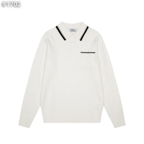 #에르메스 카라 배색 골지 니트