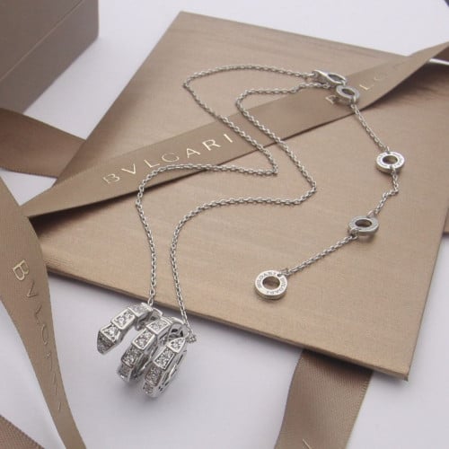 불가리 세르펜티 바이퍼 네클리스 화이트 골드 다이아몬드