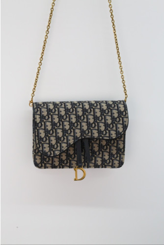 디올 오블리크 새들 미니 체인백