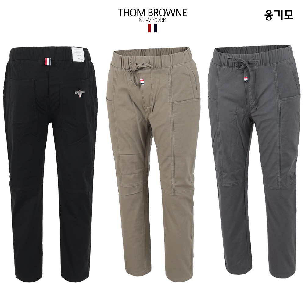 톰브라운 융본딩 바이오 워싱 스판 밴드 배기핏 팬츠