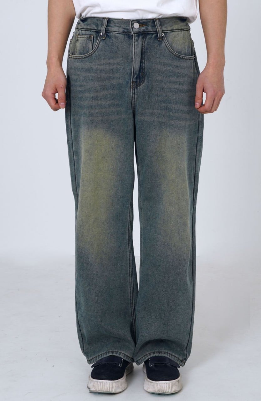 톰브라운 융기모 뒷밴딩 와이드진 청바지