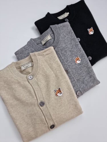 메종키츠네 폭스헤드 라운드넥 가디건