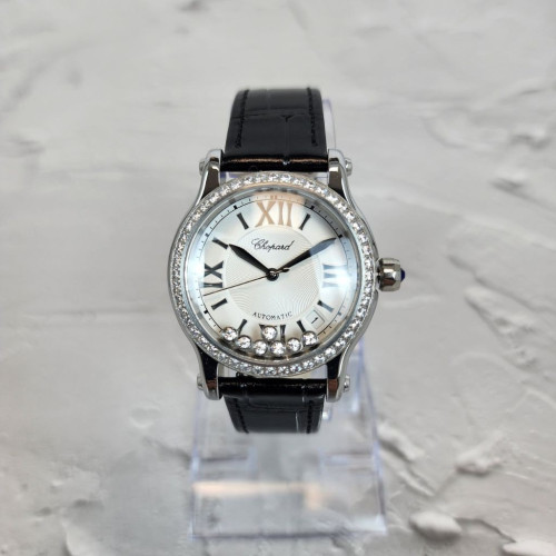 쇼파드 해피 스포츠 화이트 다이얼 다이아 시계