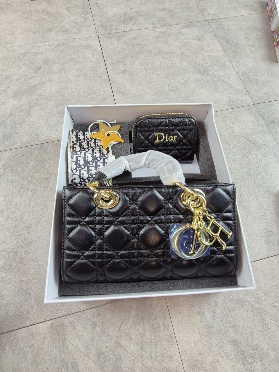디올 레이디 디조이백 블랙 3종 세트