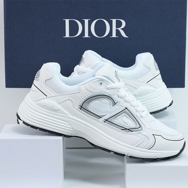 디올 GPO02 B30 메쉬 테크니컬 패브릭 화이트 스니커즈