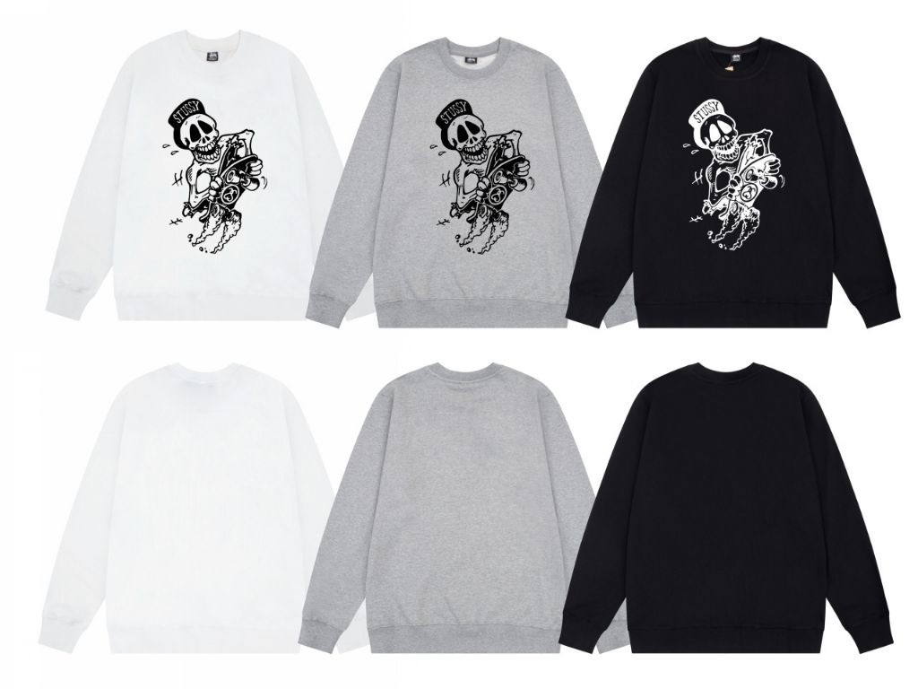 스투시 보드 스컬 맨투맨