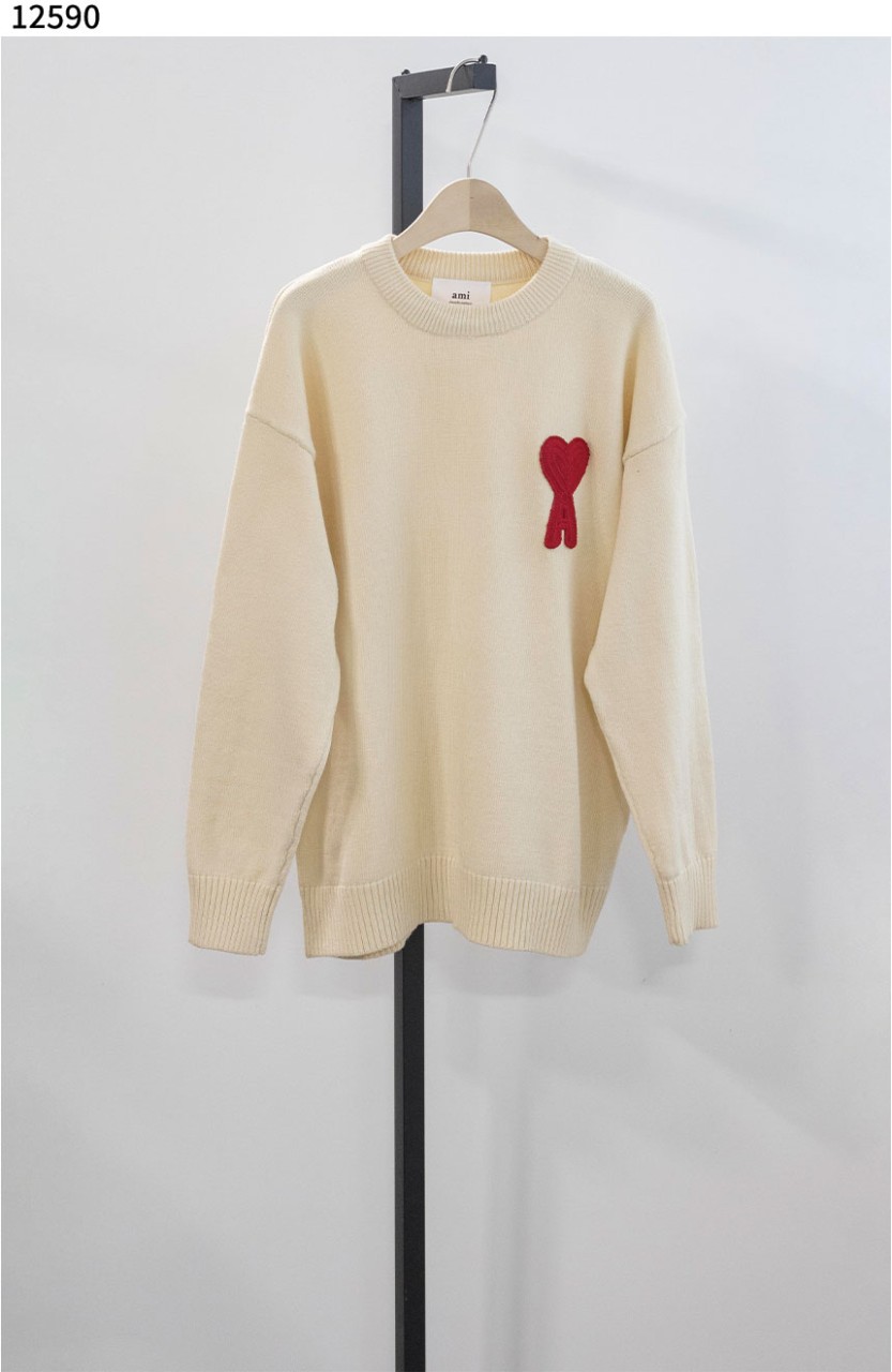 #아미 [AMI] 여성 드 쿠르 빅하트로고 니트 신상입고💢 #상의 #니트 #12590