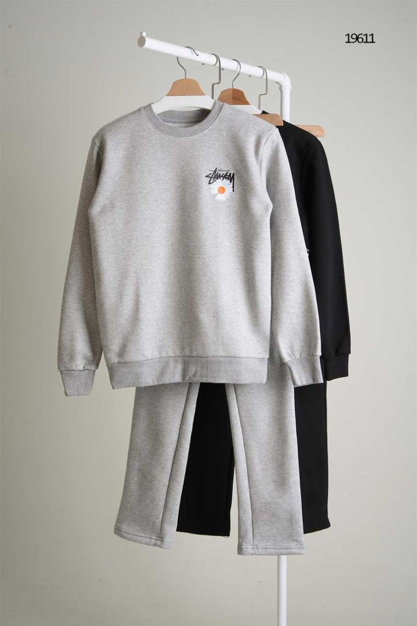 🔆 [STUSSY] 스투시 플라워 기모 맨투맨 상하의 셋🔆