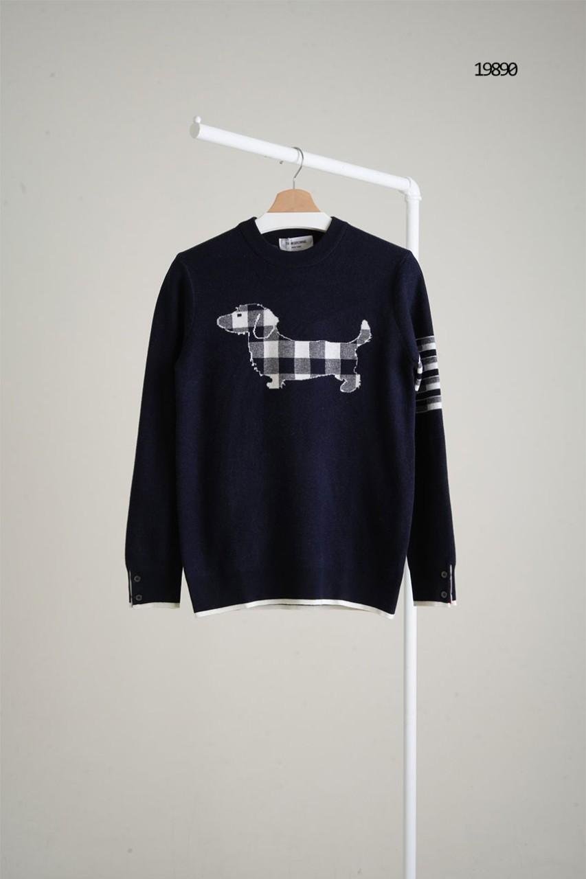 🔆 [THOM BROWNE] 톰브라운 체크 헥터 4선 니트🔆