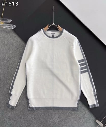 #톰브라운 4bar 라인 배색 라운드 니트