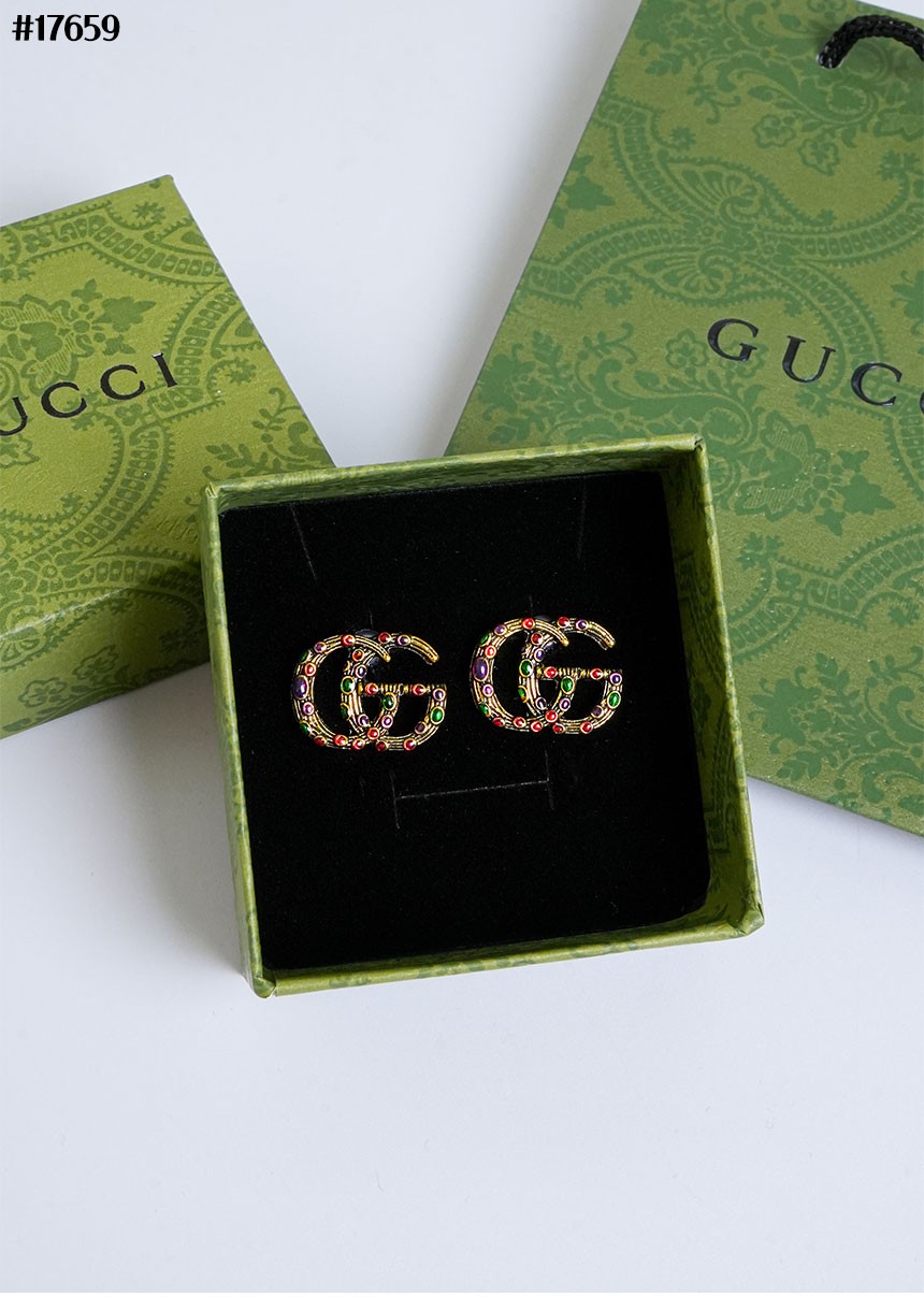 🔆 [GUCCI] 구찌 GG 쥬얼 스톤 빈티지 골드 이어링 🔆
