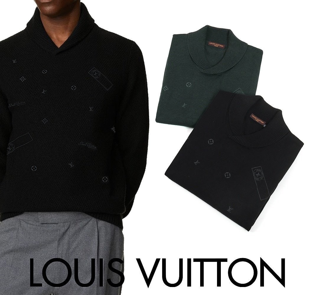 💕 루* 멀티로고 숄카라 램스울 니트