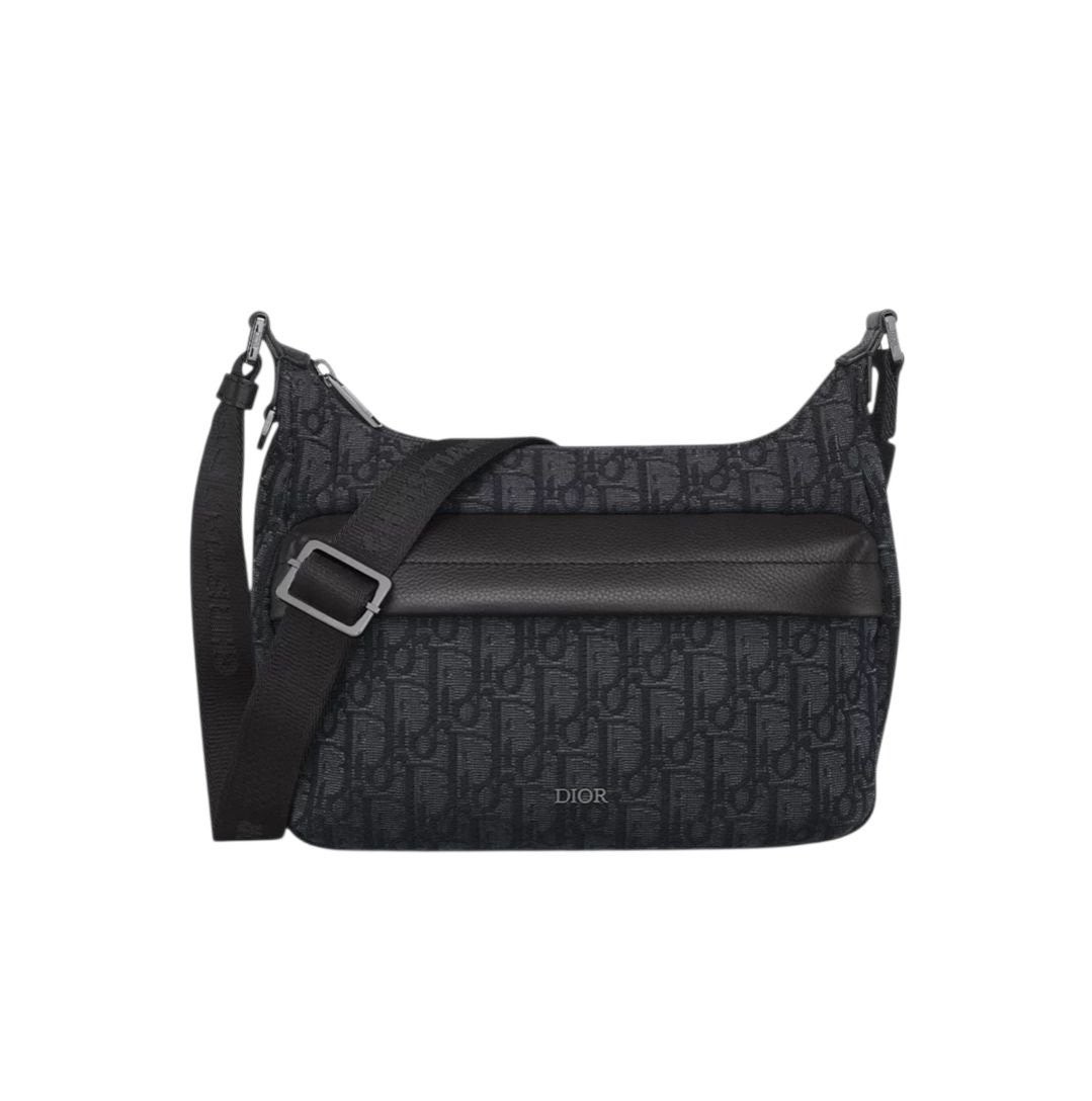 💕 디* Rider Soft 스몰호보백 블랙 Oblique 자카드&블랙 그레인 송아지 가죽❤️풀박스❤️