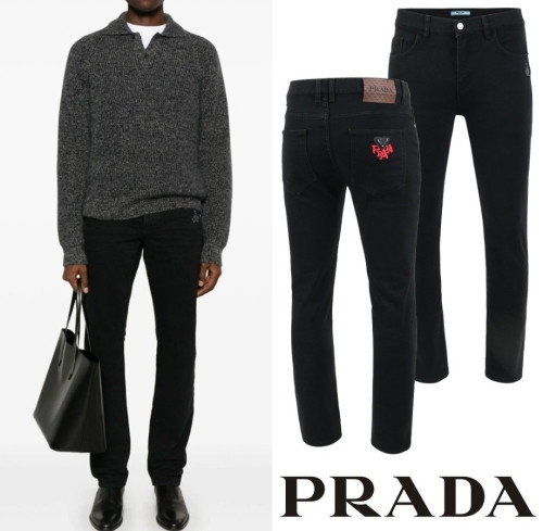 PRD 클래식 레더 이니셜 레터링 융기모 슬림 진