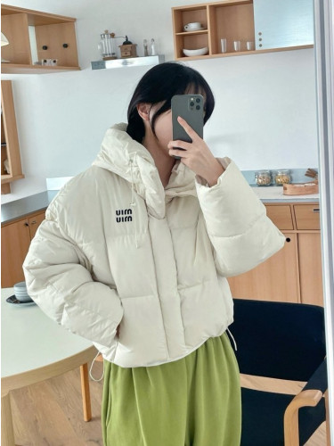 MU 후드 퀄팅 패딩
