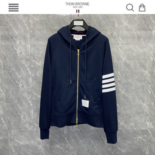 T/B 사선완장 시그니쳐 코튼 후드집업 네이비