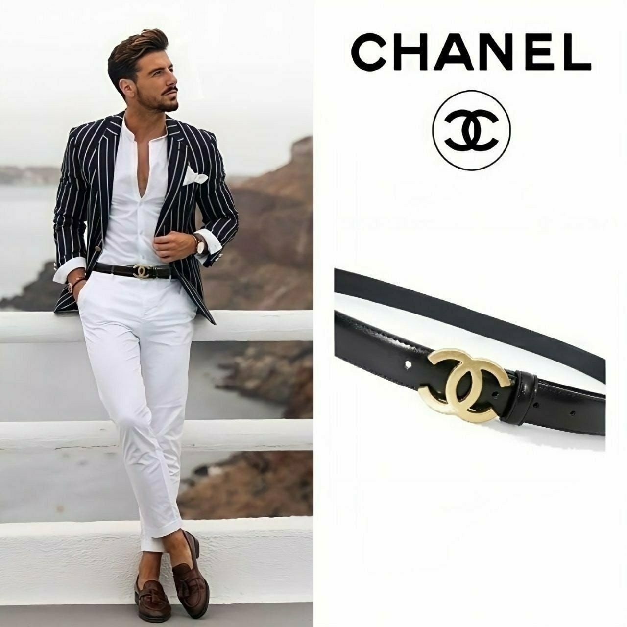 💕 샤* 금장로고 벨트